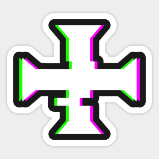 Glitch Crusader Templar Cross Sticker